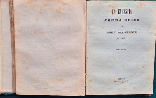 carestia - Domenico Tempio - copertina