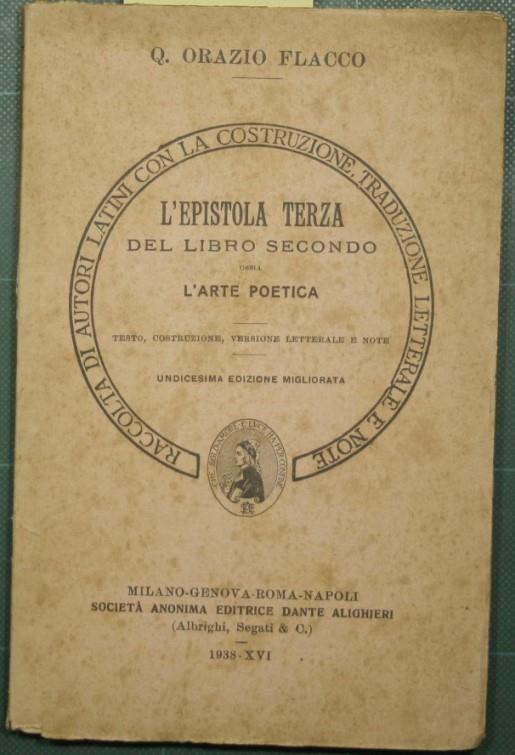 L' epistola terza del libro secondo ossia L'arte poetica - copertina