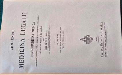 Compendio di medicina legale e giurisprudenza medica - Giuseppe Zino - copertina