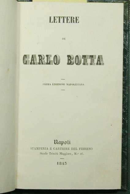 Lettere - Carlo Botta - copertina