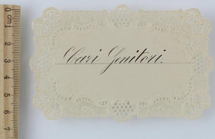 BIGLIETTO TRINATO "CARI GENITORI" vintage mm 105x70 - copertina