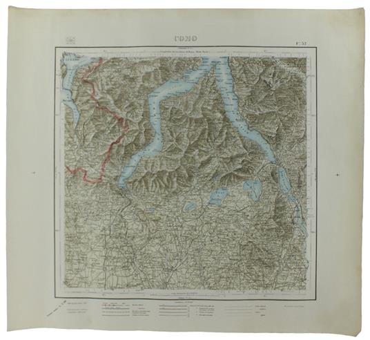 COMO. Foglio 32 della Carta Topografica del Regno d'Italia e del territorio limitrofo, alla scala di 1:100.000. cm 50,5x55,5 - copertina