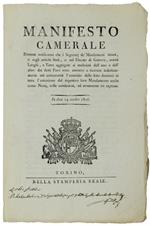 MANIFESTO CAMERALE In data 19 ottobre 1816  [documento originale]