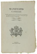 MANIFESTO CAMERALE Portante notificanza ... della Sovrana autorizzazione agli Insinuatori... di visare per bollo gli atti rogati all'estero... 9 gennajo 1824 [documento originale]