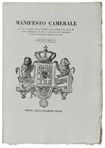 MANIFESTO CAMERALE per cui si rendono noti i dazj per l'importazione di merci avariate per infortunio di mare. ... 14 luglio 1823  [documento originale]