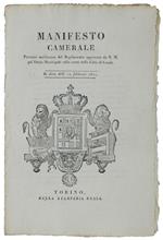 MANIFESTO CAMERALE Portante notificanza pel dazio municipale sulla carne nella città di CASALE. 12 febbraio 1821 [documento originale]