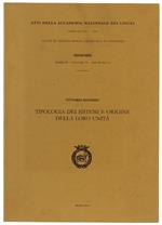 TIPOLOGIA DEI SISTEMI E ORIGINE DELLA LORO UNITA'
