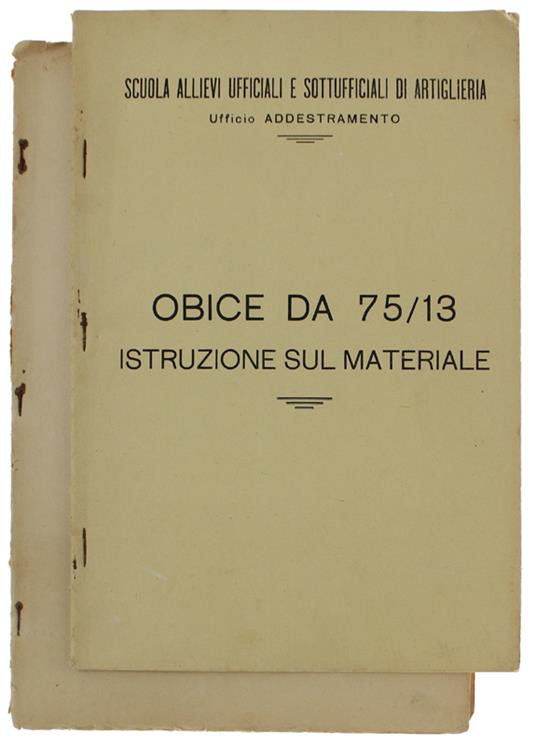 OBICE DA 75/13: Istruzione sul materiale + tavole (2 volumi) - copertina
