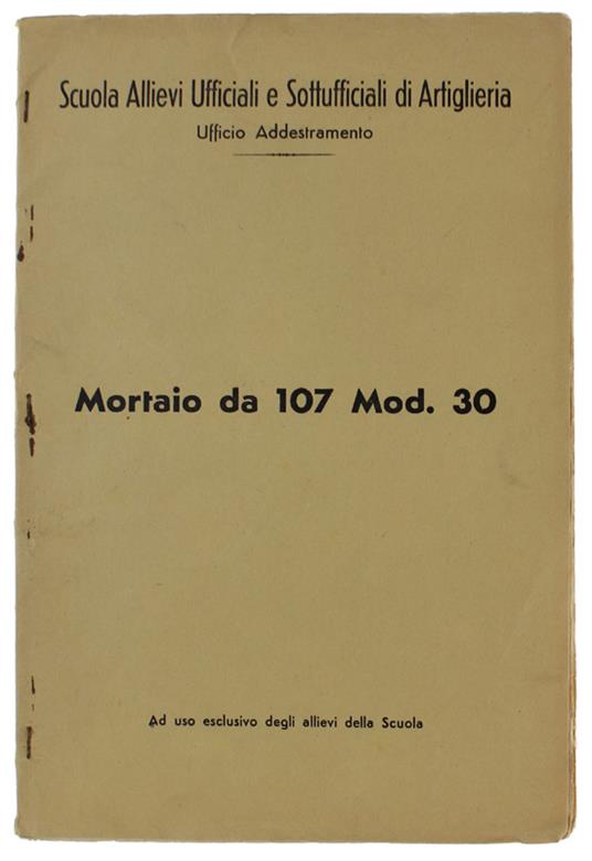 MORTAIO DA 107 MOD. 30 (solo testo) - copertina