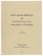 TESTI RINASCIMENTALI DI SPIRITUALITA' SPAGNOLI E ITALIANI.