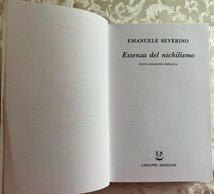 Essenza Del Nichilismo - Emanuele Severino - copertina