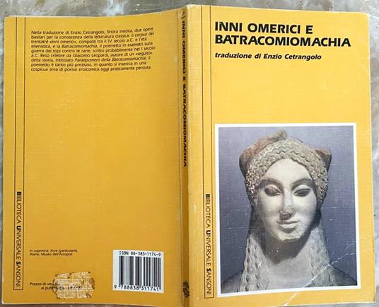 Inni Omerici E Batracomiomachia - Enzio Cetrangolo - copertina