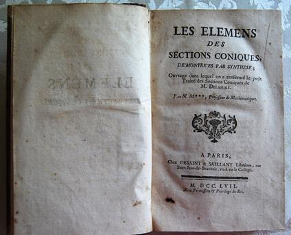 Les Elemens Des Sections Coniques - copertina