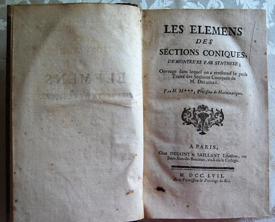 Les Elemens Des Sections Coniques - copertina
