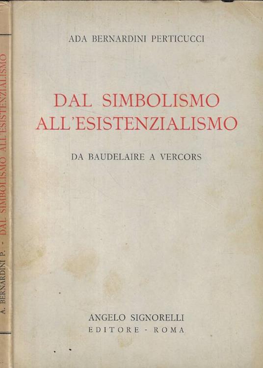 Dal simbolismo all'esistenzialismo - copertina