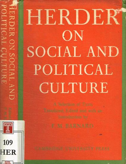 J.G.Herder on social and political culture - copertina