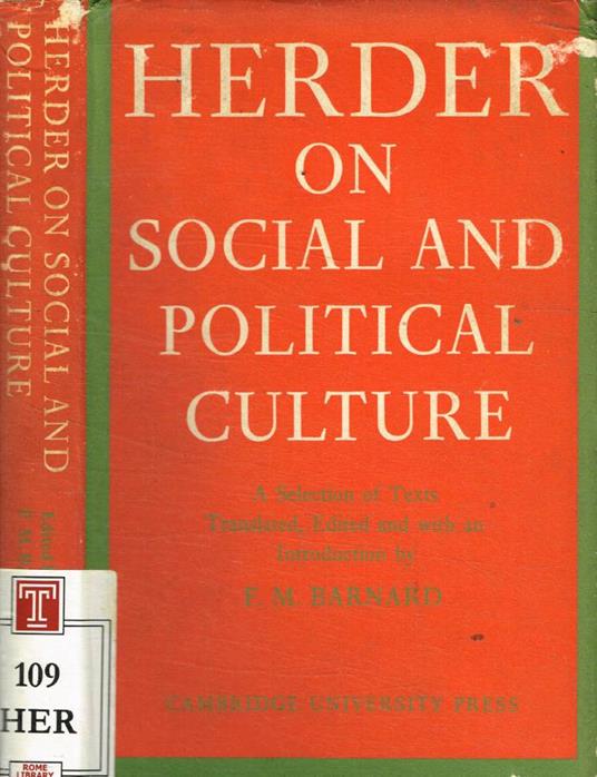 J.G.Herder on social and political culture - copertina