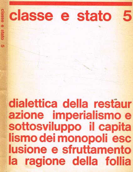 Classe e stato 5, dicembre 1968 - copertina
