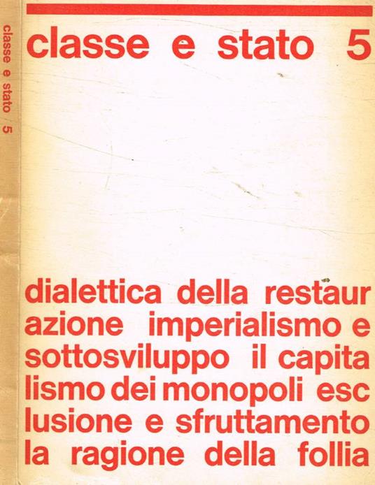 Classe e stato 5, dicembre 1968 - copertina