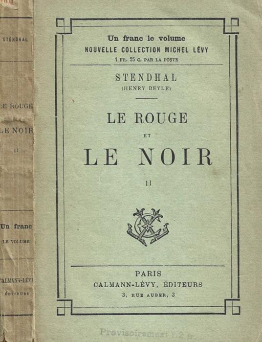 Le rouge et le noir. II - Stendhal - copertina