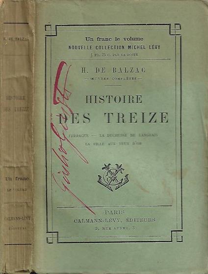 Histoire des Treize - copertina
