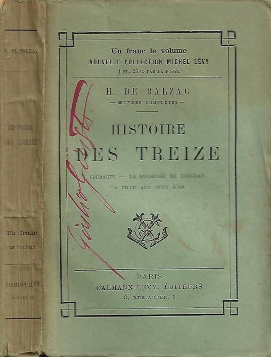 Histoire des Treize - copertina