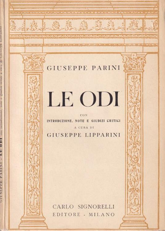 Le odi - Giuseppe Parini - copertina