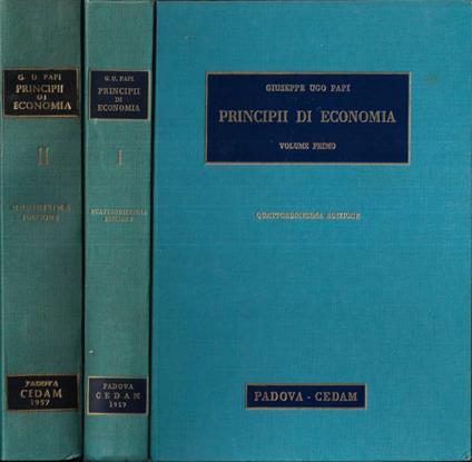 Principii di economia Vol. I - II - Giuseppe Ugo - copertina