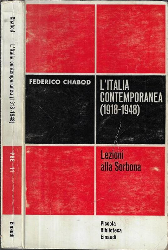 L' Italia contemporanea ( 1918 - 1948 ) - Federico Chabod - copertina