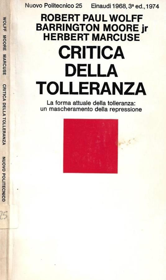 Critica della tolleranza - copertina