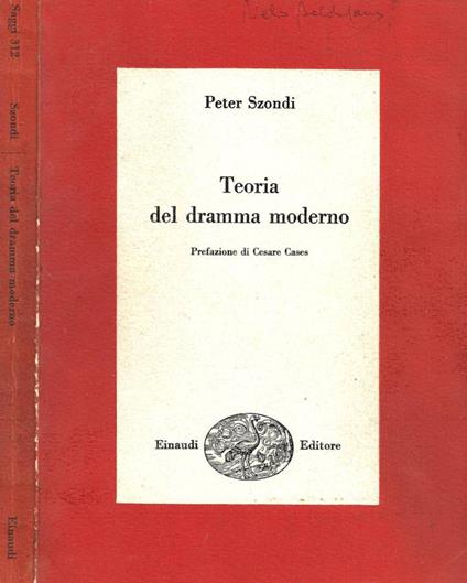 Teoria del dramma moderno - Peter Szondi - copertina