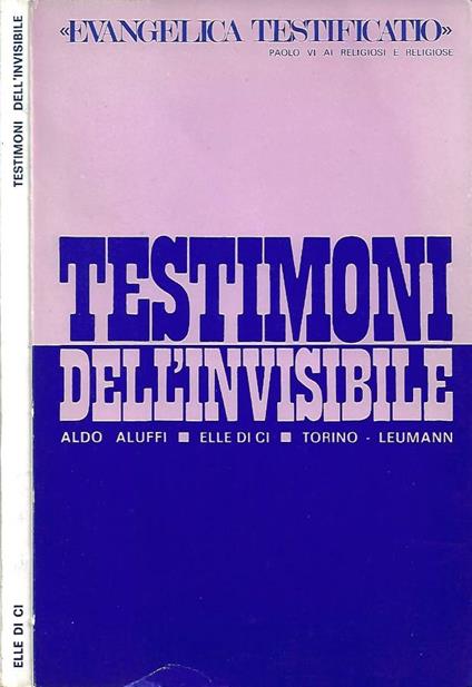 Testimoni dell'Invisibile - Aldo Aluffi - copertina