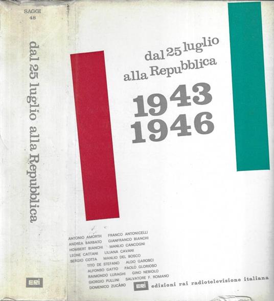Dal 25 luglio alla Repubblica 1943 - 1946 - copertina