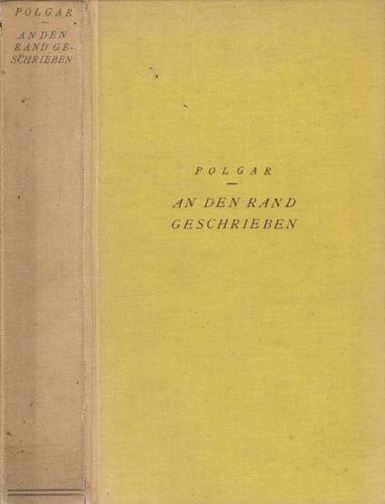 An den rand geschrieben - copertina