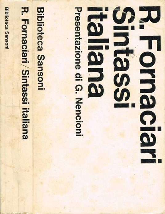 Sintassi italiana - copertina