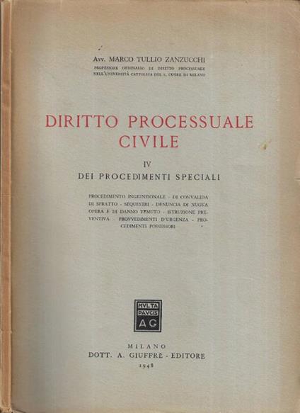 Diritto processuale civile IV - copertina
