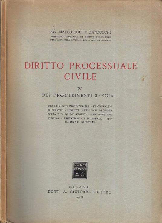 Diritto processuale civile IV - copertina