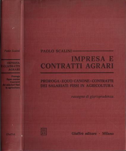 Impresa e contratti agrari - Paolo Scalini - copertina