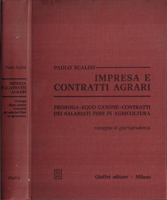 Impresa e contratti agrari - Paolo Scalini - copertina