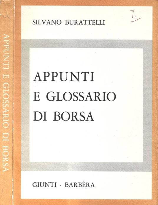 Appunti e glossario di borsa - copertina