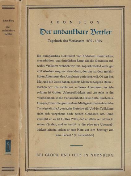 Der undankbare Bettler - Léon Bloy - copertina