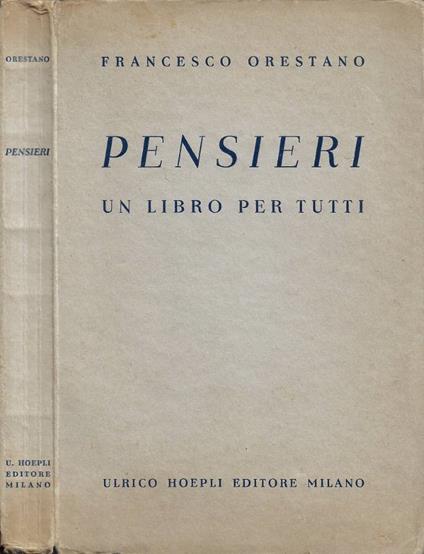 Pensieri - Francesco Orestano - copertina