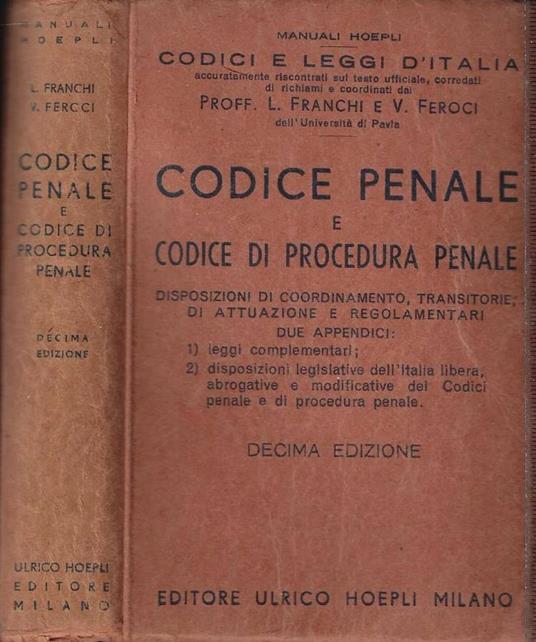 Codice penale e codice di procedura penale - copertina