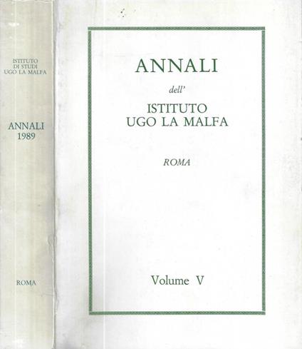 Annali dell' Istituto Ugo La Malfa Volume V - copertina