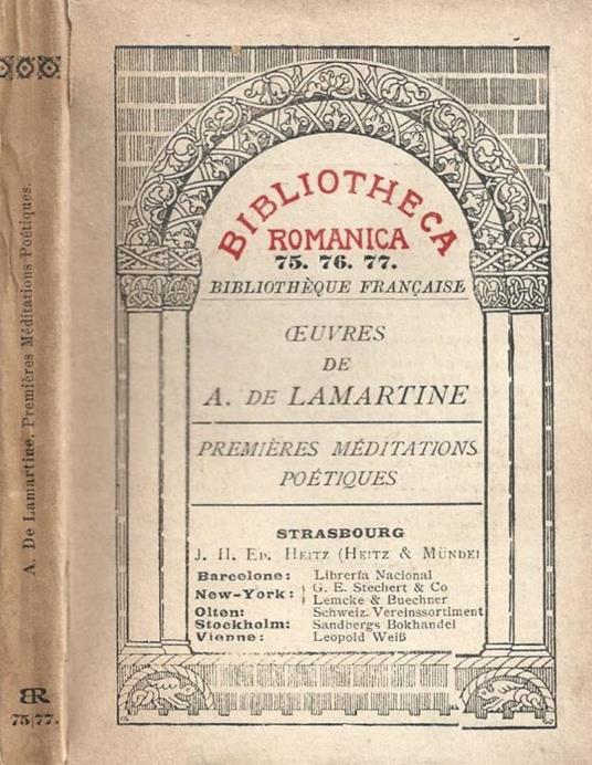 Premieres meditations poetiques - Alphonse de Lamartine - copertina