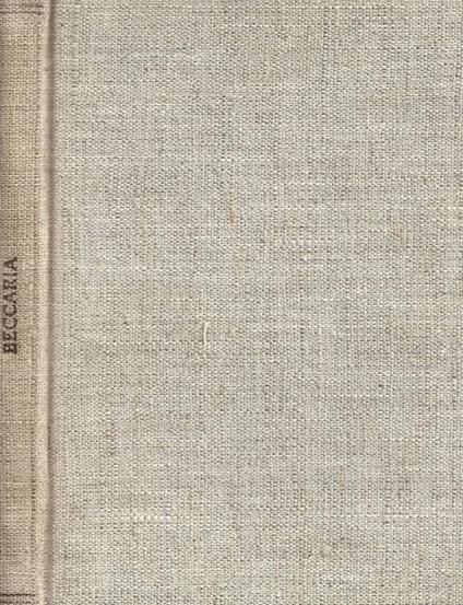 Dei delitti e delle pene - Cesare Beccaria - copertina