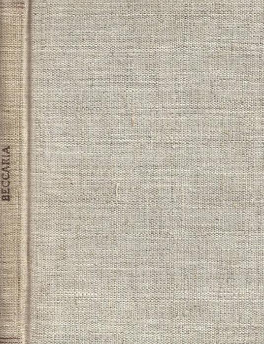 Dei delitti e delle pene - Cesare Beccaria - copertina