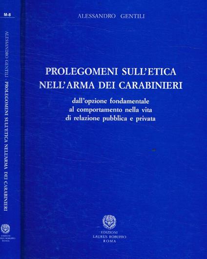 Prolegomeni sull'etica nell'arma dei carabinieri - copertina
