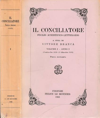 Il Conciliatore vol I, anno I, 3 sett - 31 dicembre 1818 - copertina