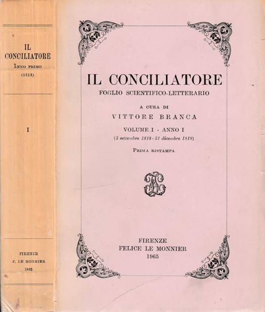 Il Conciliatore vol I, anno I, 3 sett - 31 dicembre 1818 - copertina